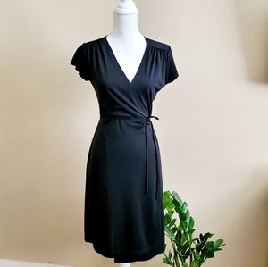 Express Black Knee Length Wrap Dress